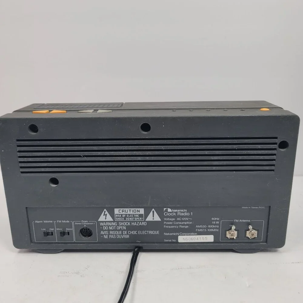 Vintage Nakamichi Clock Radio 1 (TM-1) AM/FM Compact Alarm- Tested Works